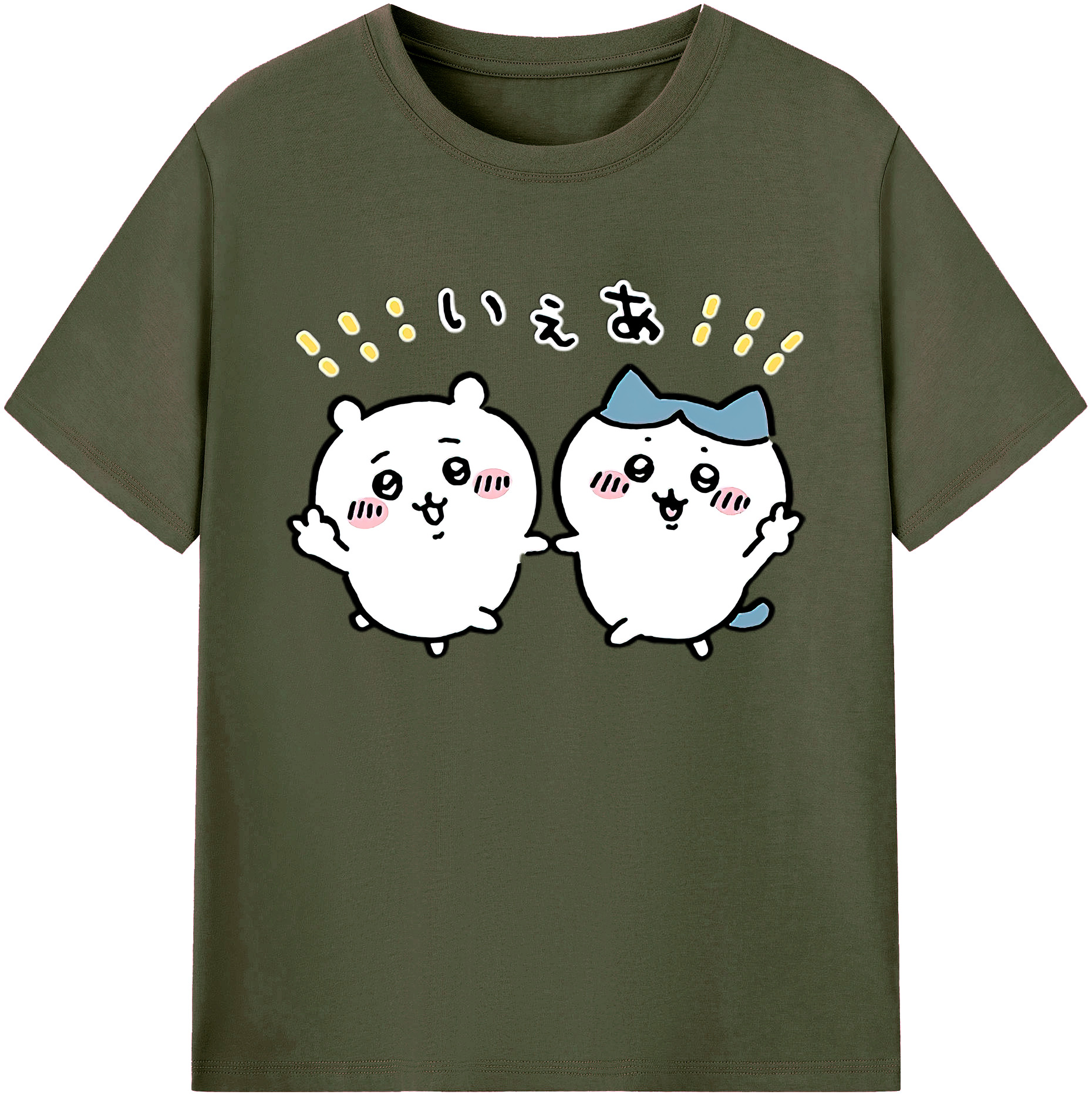 （画像用） ちいかわ ハチワレ Chii-kawa hachiware 綿100％ メンズ半袖Tシャツ｜肌触りやわらか＆通気性